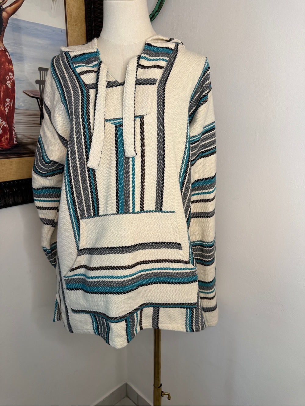 Original Senor Lopez Baja Hoodie Mexican Blanket Pullove